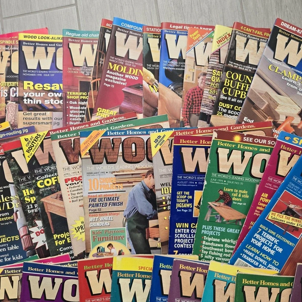 Wood Magazine: Lot of 38 issues 1993-1999 Better Homes & Gardens - Woodworking